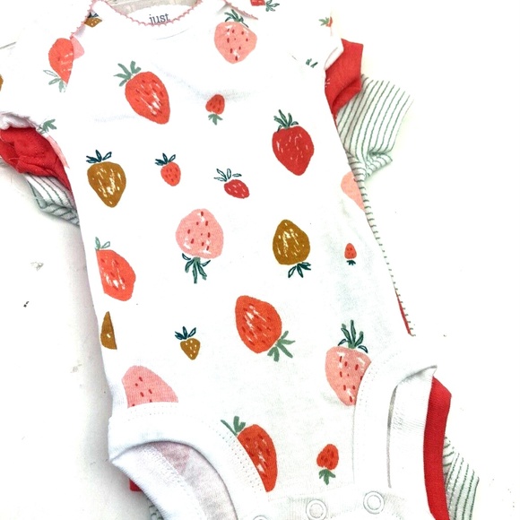 Baby Bodysuit Set Size Newborn NB Girls 3pc Snap buttons Children Kids One piece - Picture 4 of 7